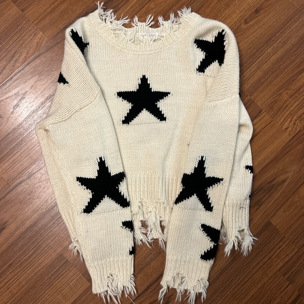 Fringed Star Sweater